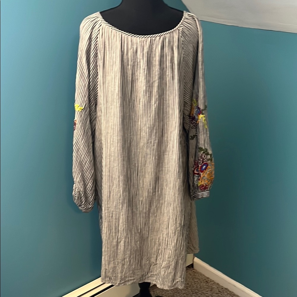 Anthropologie Feather Bone Lindsey Embroidered Tunic Dress Size Large - Picture 10 of 13